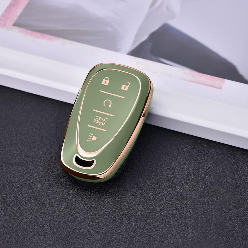 ELOHEI for Chevy Key Fob Cover Case Shell Cover TPU Protector Holder for Chevrolet 2020 2019 2018 2017 2016 Chevy Malibu Camaro Cruze Traverse Spark Equinox Sonic Volt Bolt(Fits 5 Buttons) - Image 3